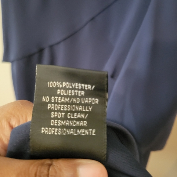 S.L. Fashions Navy Blue Tiered Mini Formal Party Dress. Size 14 - Picture 10 of 10